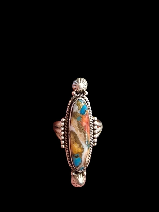 925 Sterling Silver Jewelry - Sterling Silver Multicolor Stone Marquise Cocktail Ring